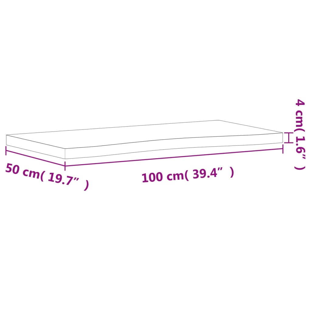 Dessus de bureau 100x(45-50)x4 cm bois massif de hêtre Pièces et accessoires pour bureaux vidaXL   