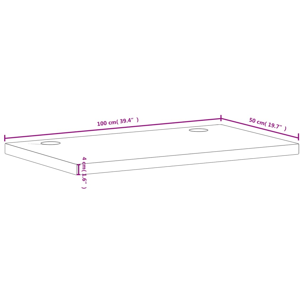 Dessus de bureau 100x50x4 cm bois massif de hêtre Pièces et accessoires pour bureaux vidaXL   