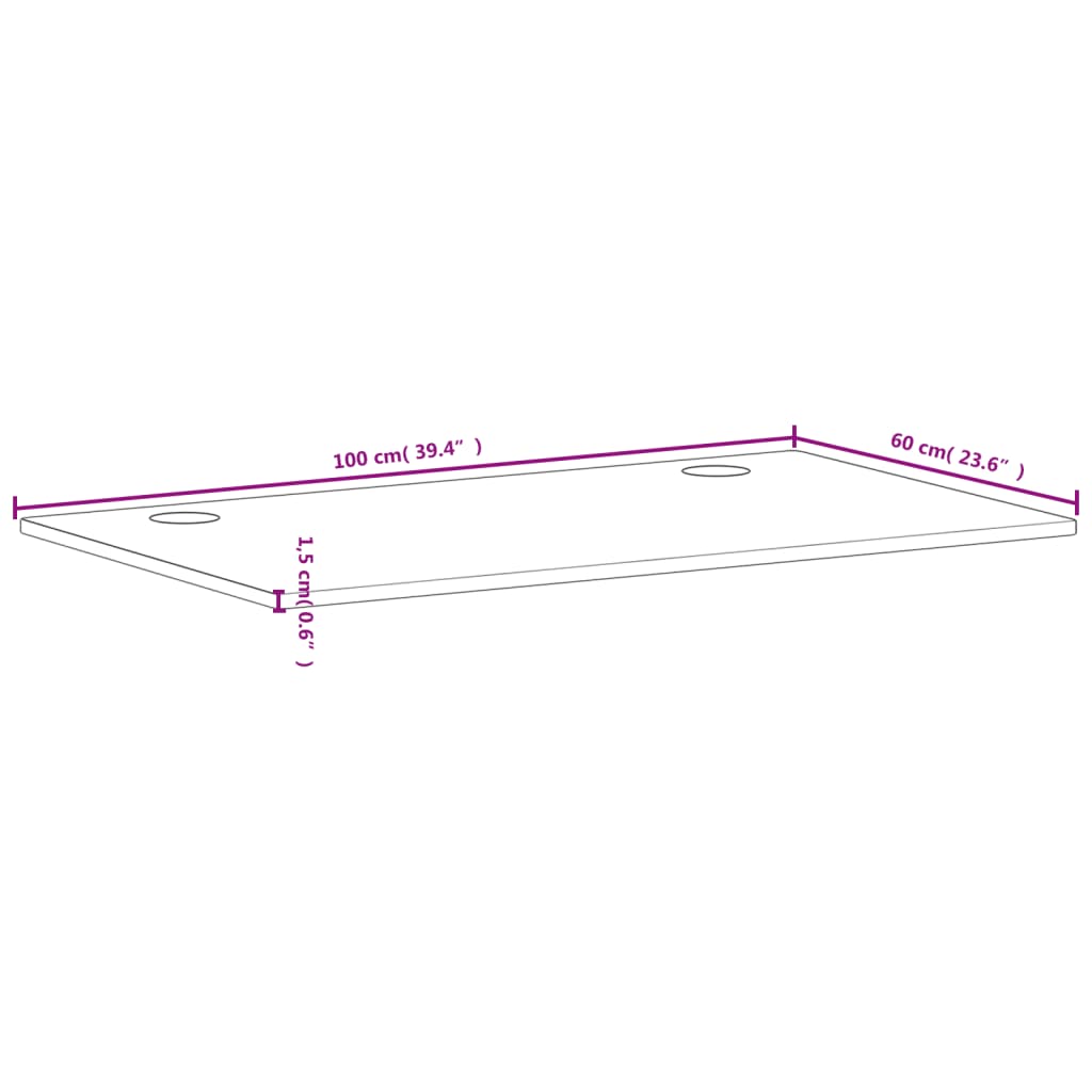 Dessus de bureau 100x60x1,5 cm bois massif de hêtre Pièces et accessoires pour bureaux vidaXL   