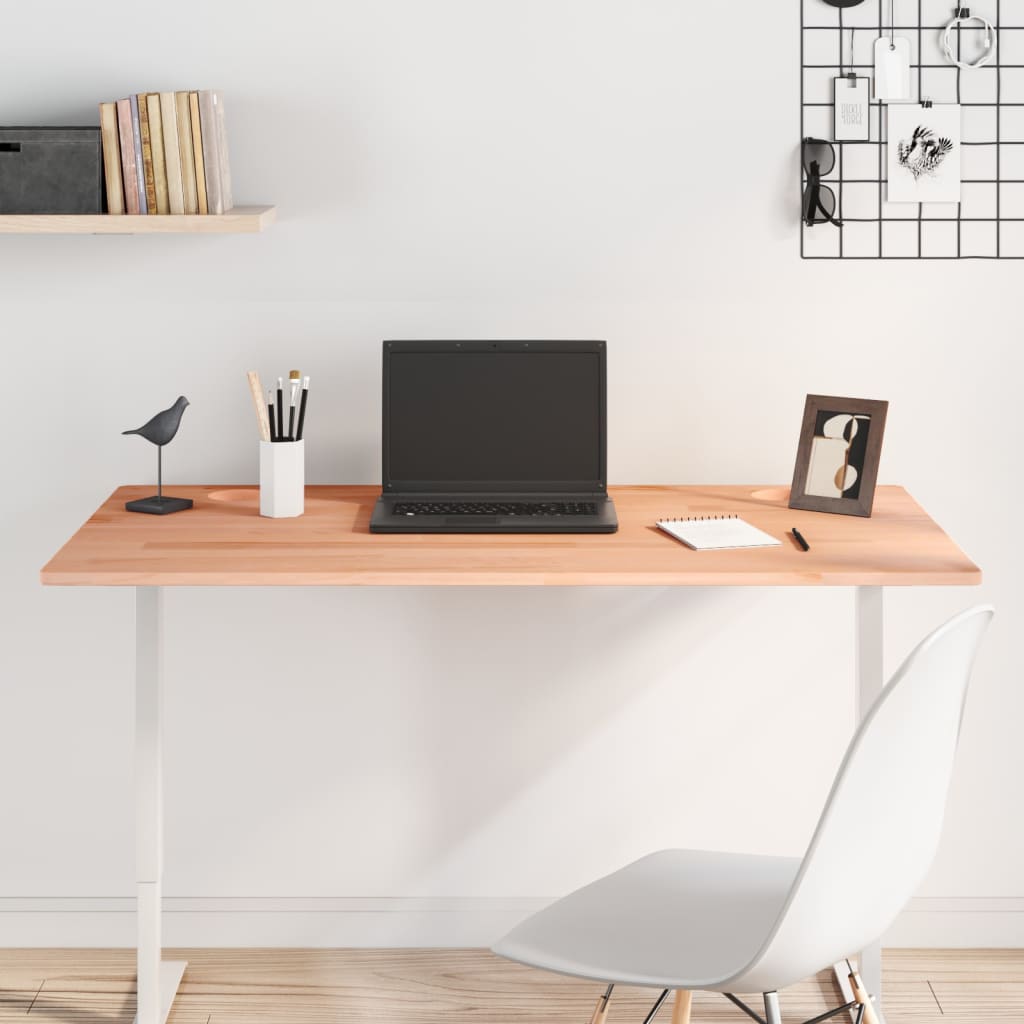 Dessus de bureau 110x60x1,5 cm bois massif de hêtre Pièces et accessoires pour bureaux vidaXL   