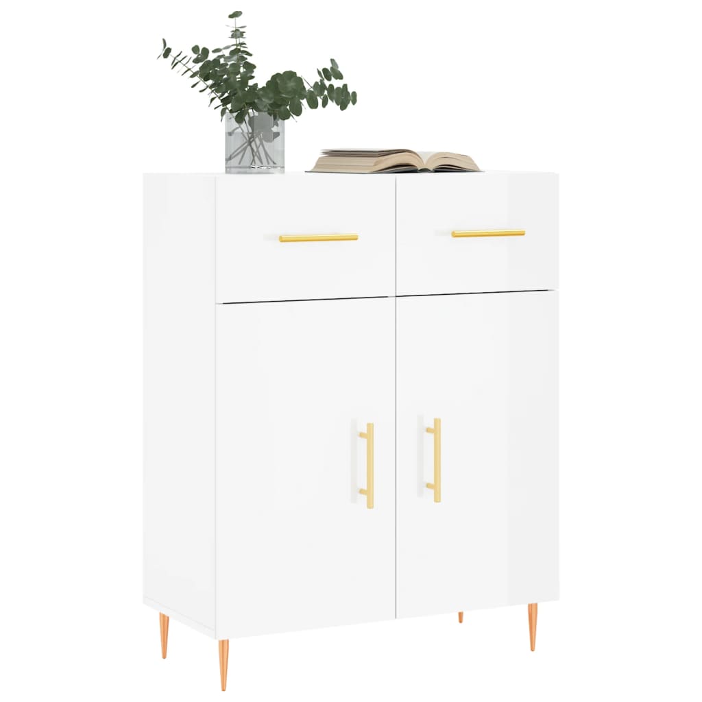 Buffet Blanc brillant 69,5x34x90 cm Bois d'ingénierie Buffets & bahuts vidaXL   