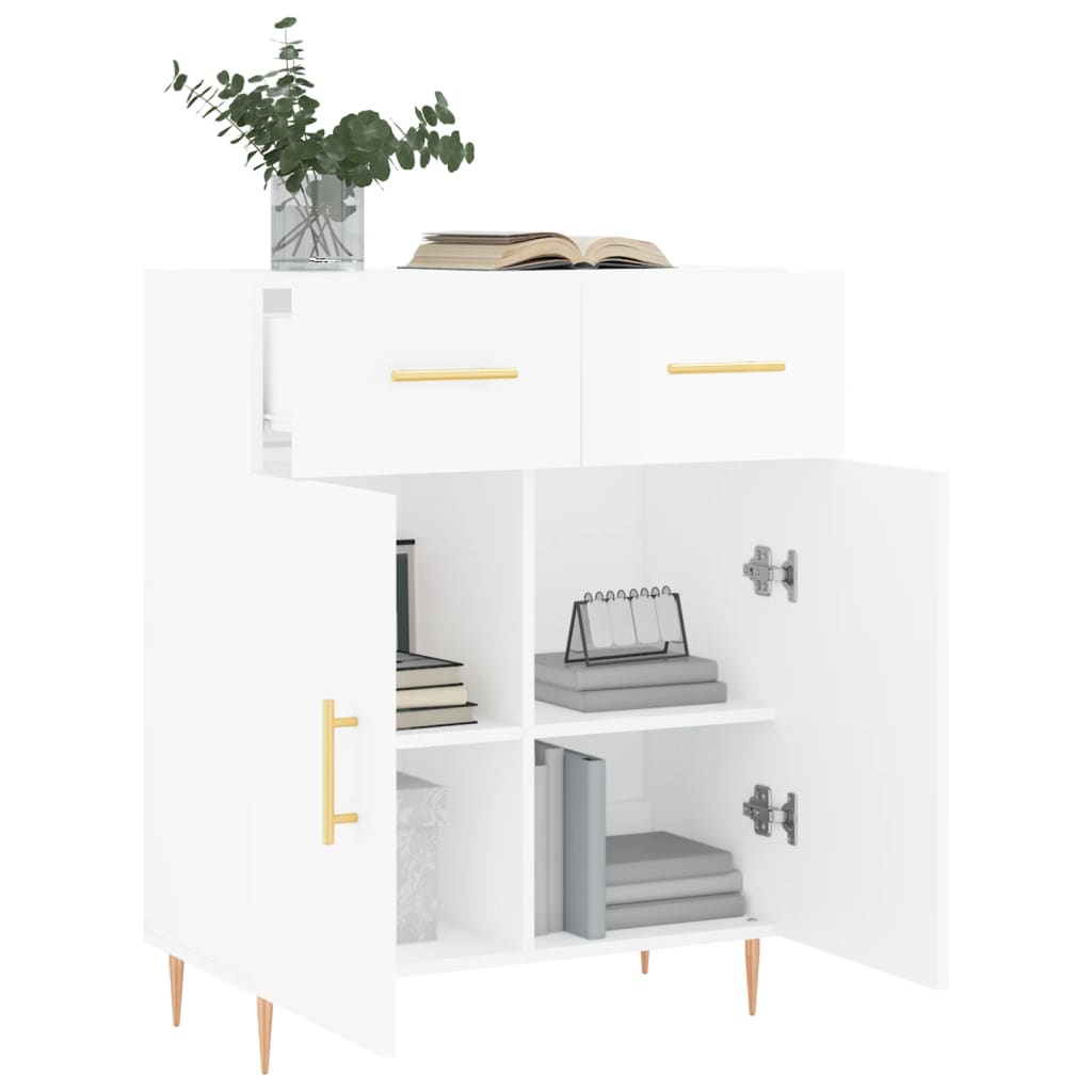 Buffet Blanc brillant 69,5x34x90 cm Bois d'ingénierie Buffets & bahuts vidaXL   