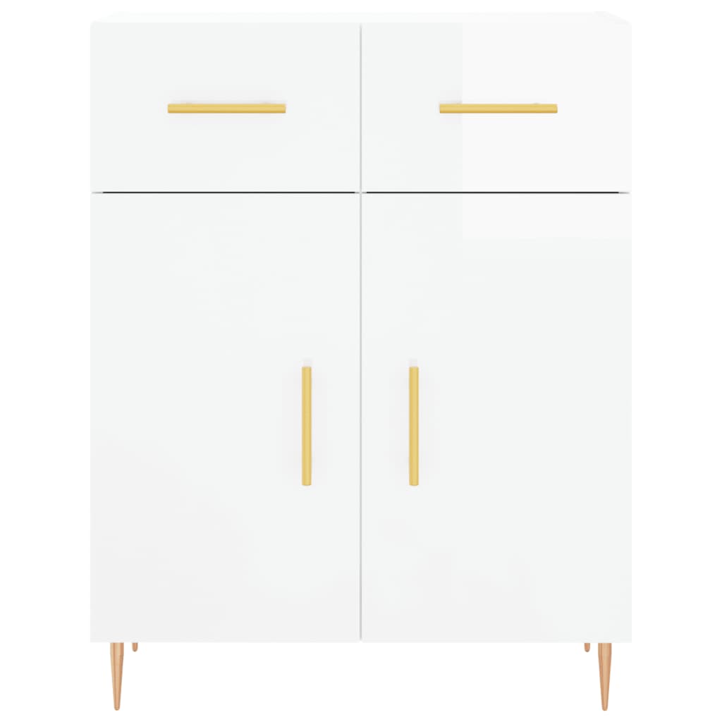 Buffet Blanc brillant 69,5x34x90 cm Bois d'ingénierie Buffets & bahuts vidaXL   