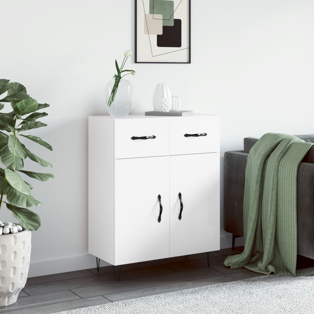 Buffet Blanc brillant 69,5x34x90 cm Bois d'ingénierie Buffets & bahuts vidaXL   