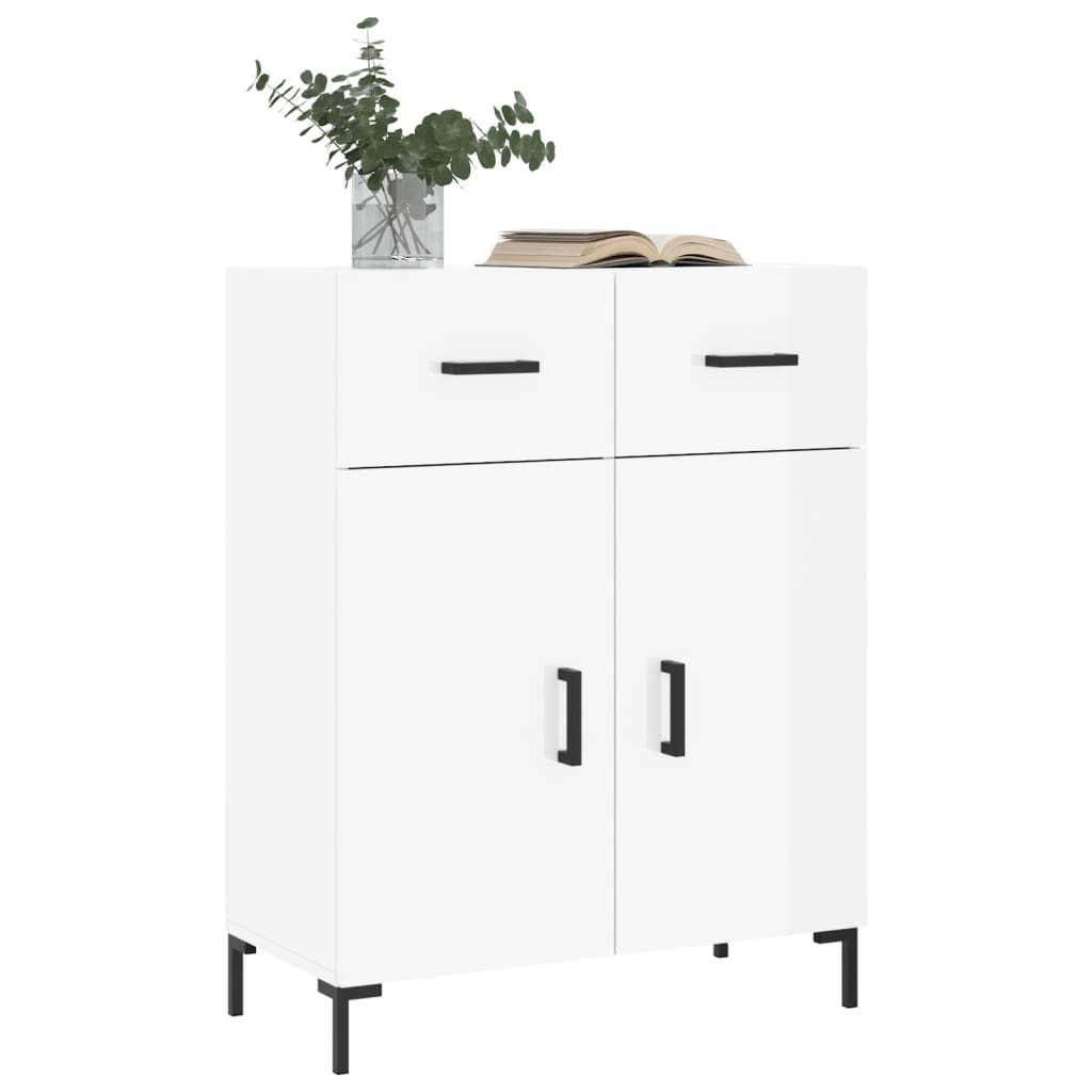 Buffet Blanc brillant 69,5x34x90 cm Bois d'ingénierie Buffets & bahuts vidaXL   