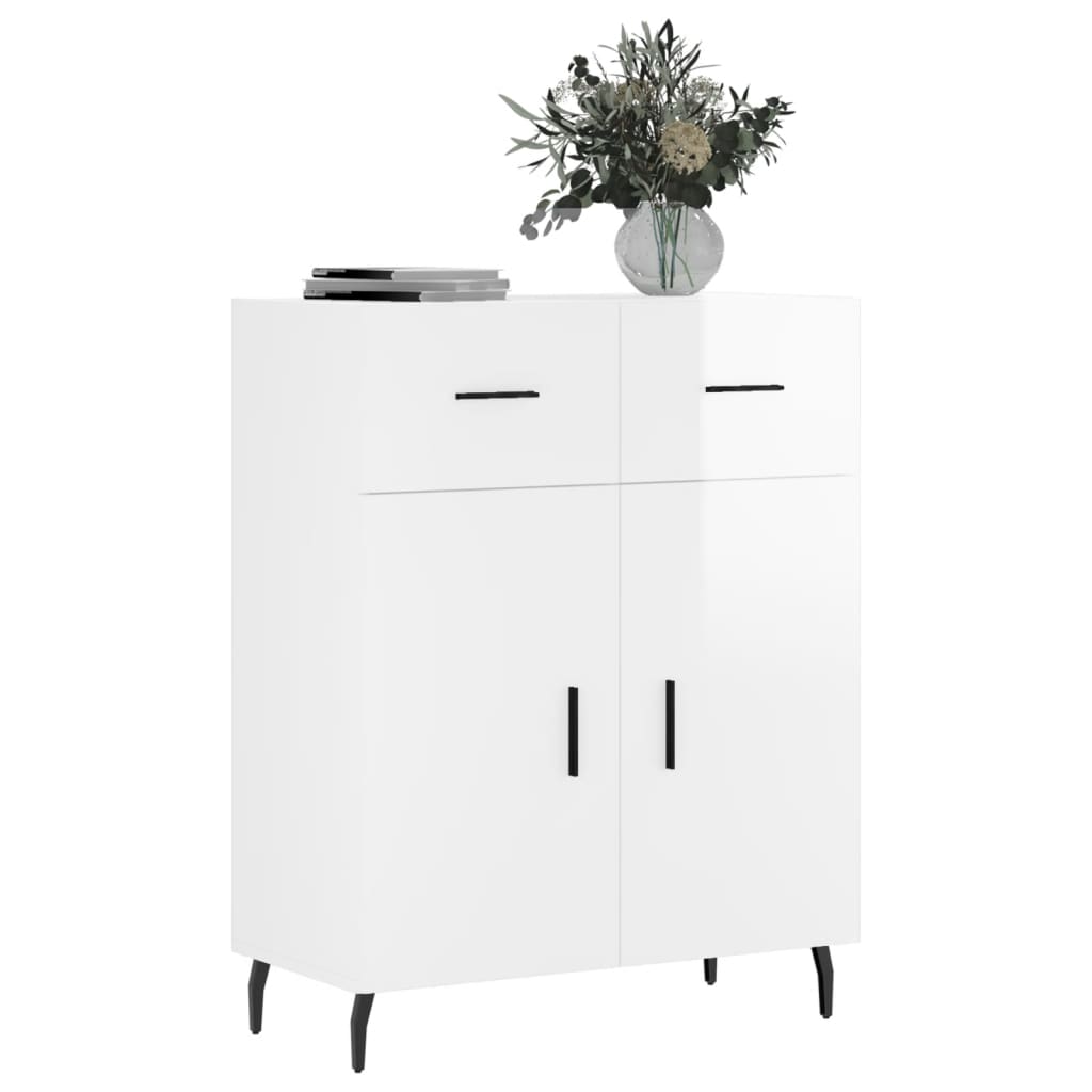 Buffet Blanc brillant 69,5x34x90 cm Bois d'ingénierie Buffets & bahuts vidaXL   