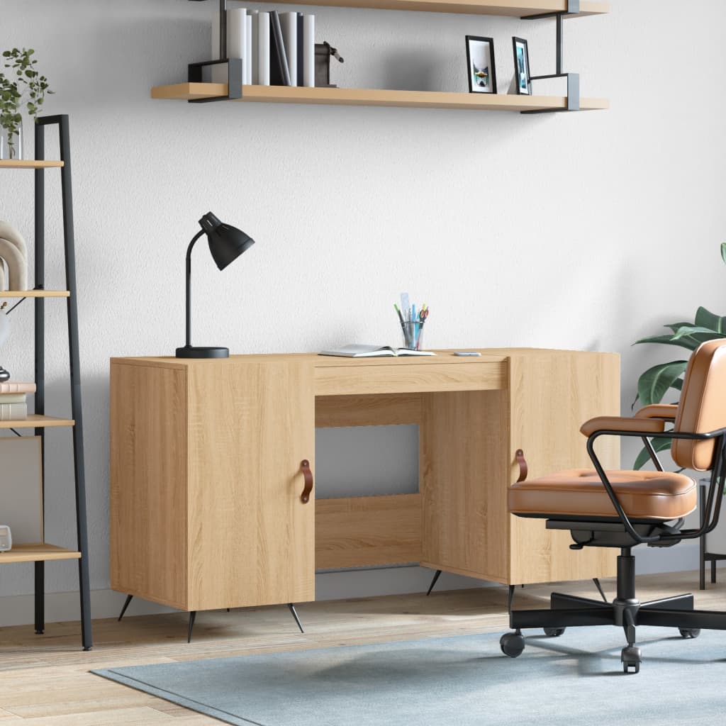Bureau chêne sonoma 140x50x75 cm bois d'ingénierie Bureaux vidaXL   