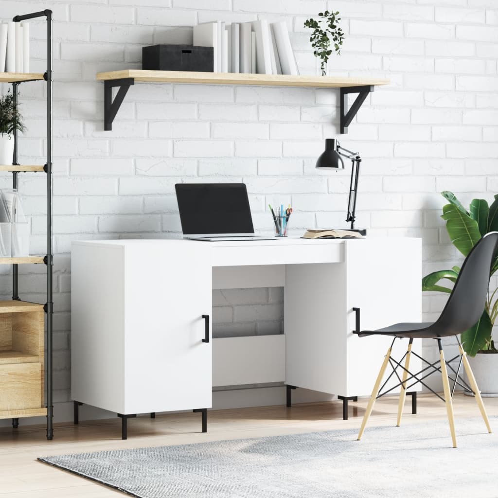 Bureau blanc 140x50x75 cm bois d'ingénierie Bureaux vidaXL   