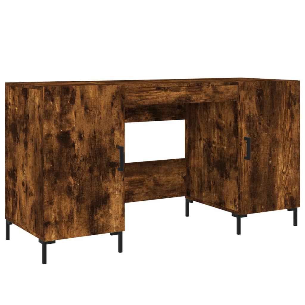 Bureau chêne fumé 140x50x75 cm bois d'ingénierie Bureaux vidaXL   