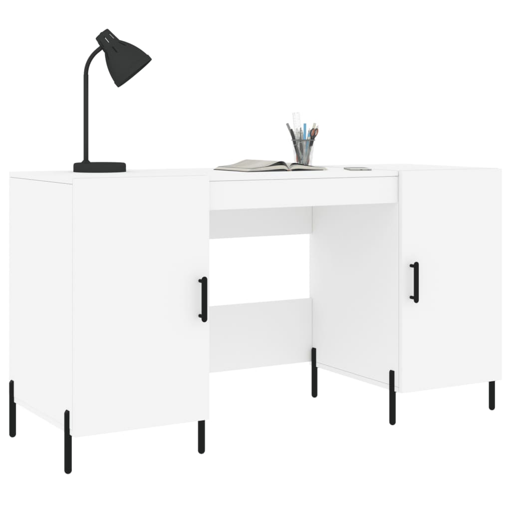 Bureau blanc 140x50x75 cm bois d'ingénierie Bureaux vidaXL   