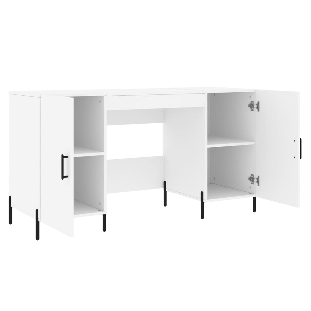 Bureau blanc 140x50x75 cm bois d'ingénierie Bureaux vidaXL   