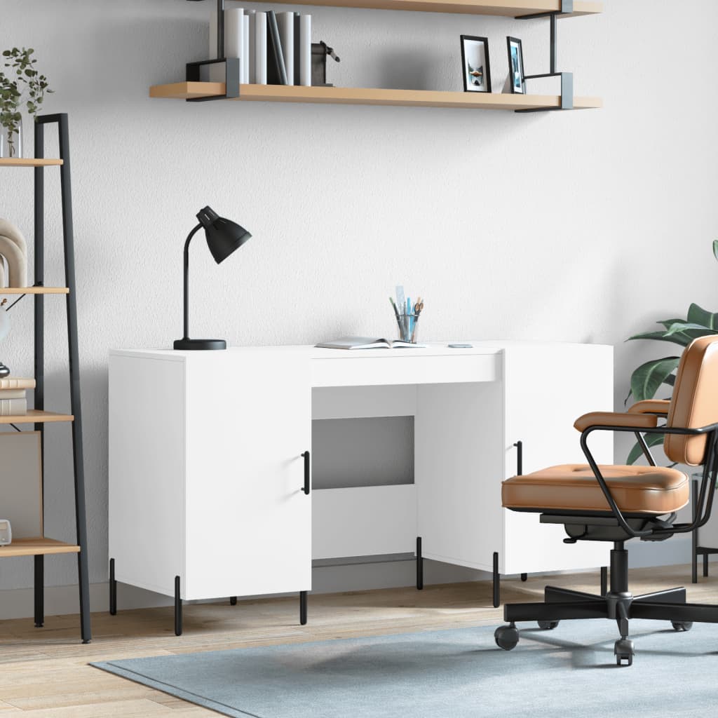 Bureau blanc 140x50x75 cm bois d'ingénierie Bureaux vidaXL   