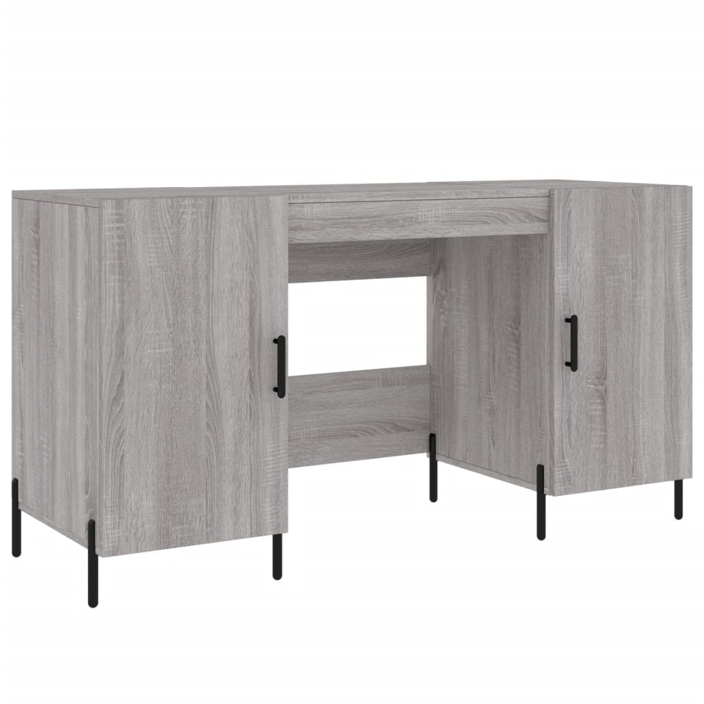 Bureau sonoma gris 140x50x75 cm bois d'ingénierie Bureaux vidaXL   