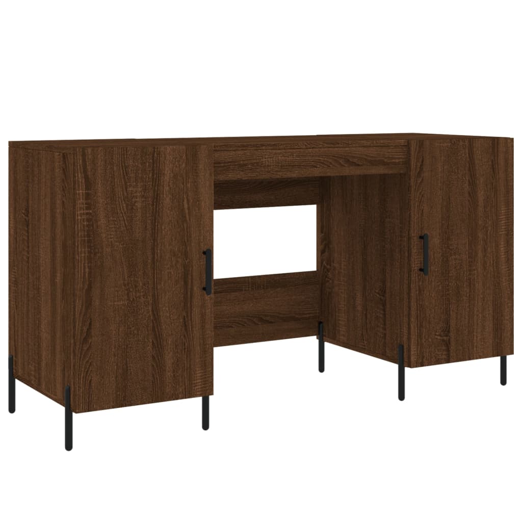 Bureau chêne marron 140x50x75 cm bois d'ingénierie Bureaux vidaXL   