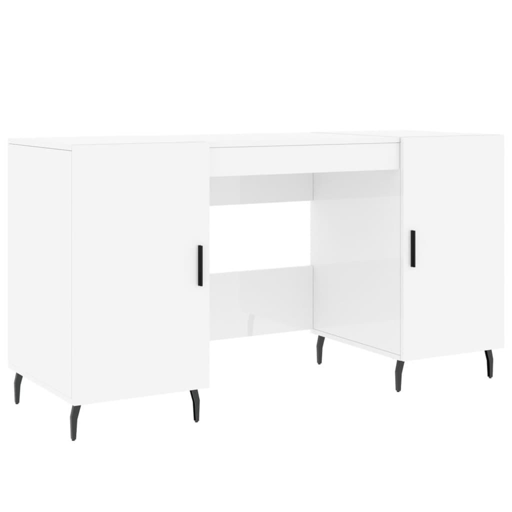 Bureau Blanc brillant 140x50x75 cm Bois d'ingénierie Bureaux vidaXL   
