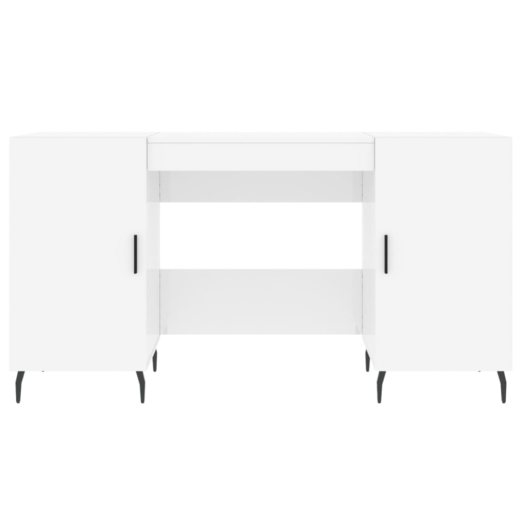 Bureau Blanc brillant 140x50x75 cm Bois d'ingénierie Bureaux vidaXL   