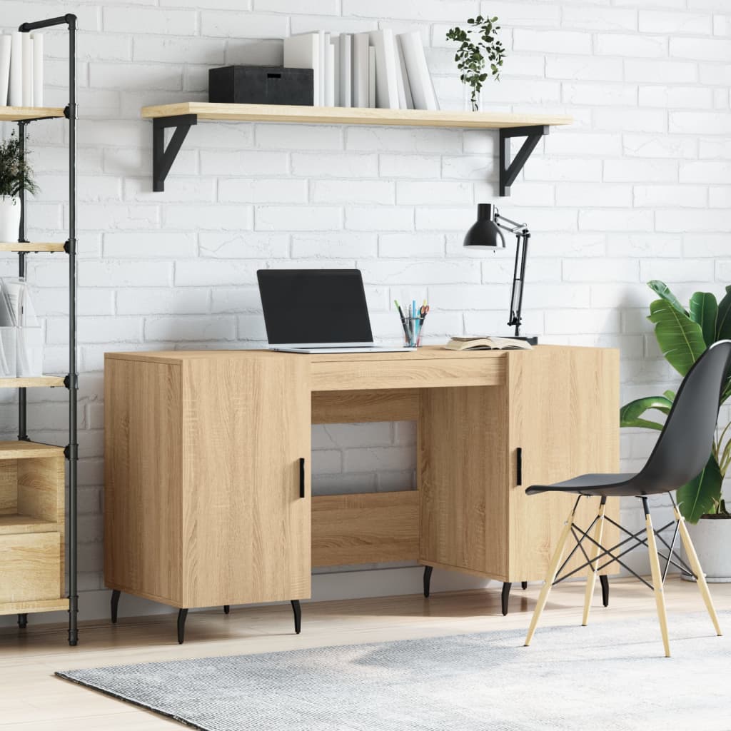 Bureau chêne sonoma 140x50x75 cm bois d'ingénierie Bureaux vidaXL   