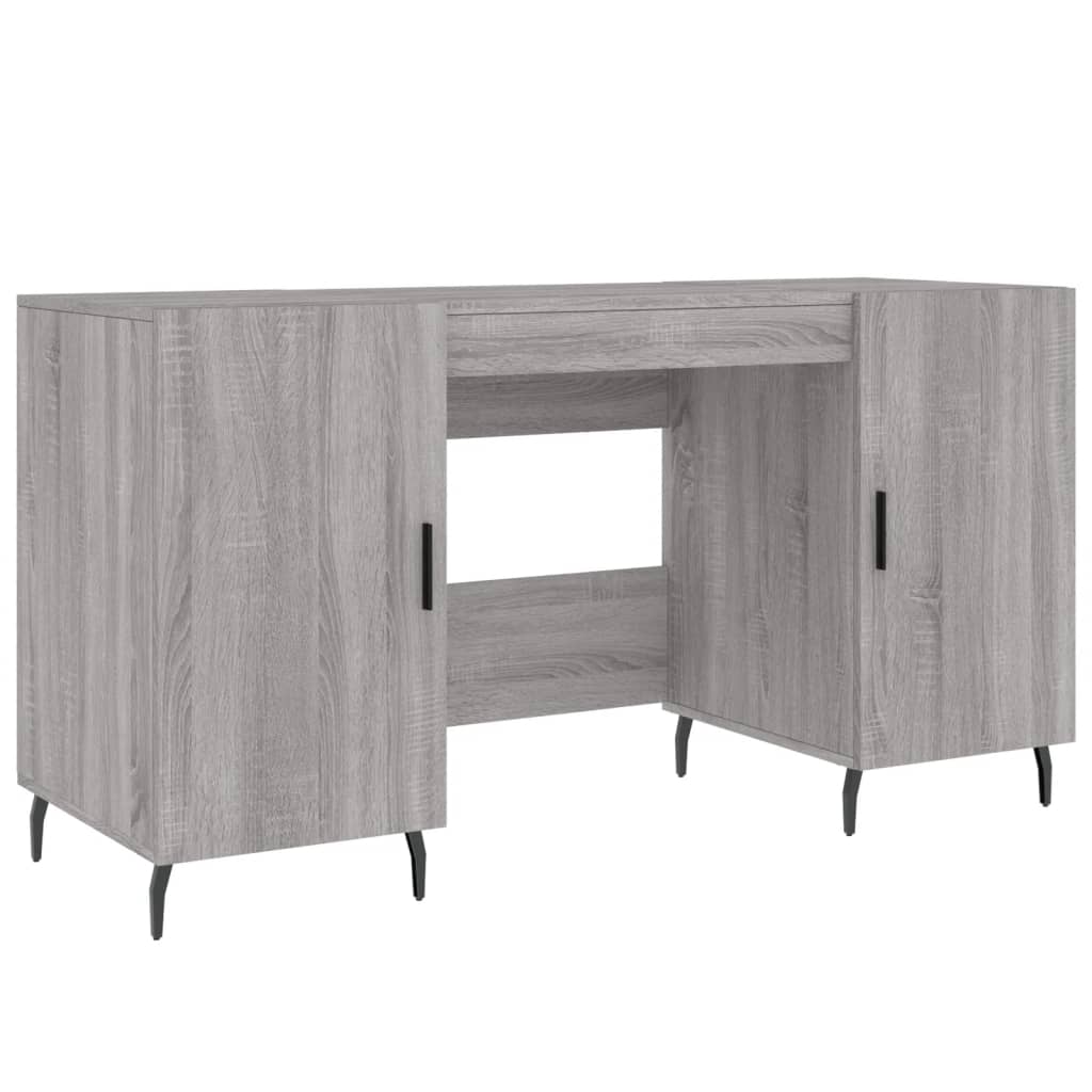 Bureau sonoma gris 140x50x75 cm bois d'ingénierie Bureaux vidaXL   
