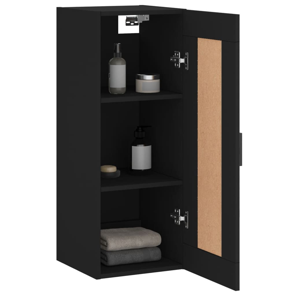 Armoire murale noir 34,5x34x90 cm bois d'ingénierie Buffets & bahuts vidaXL   