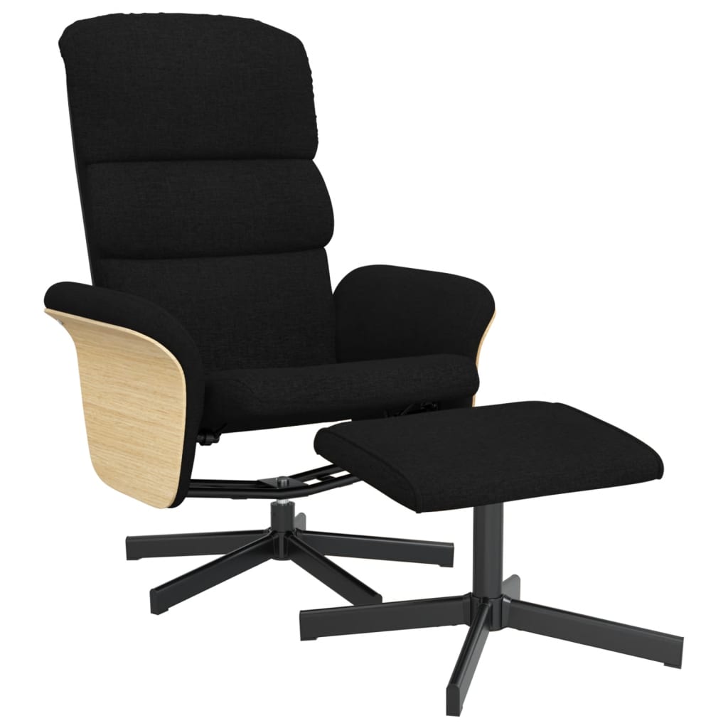 Fauteuil inclinable avec repose-pied noir tissu Fauteuils vidaXL   