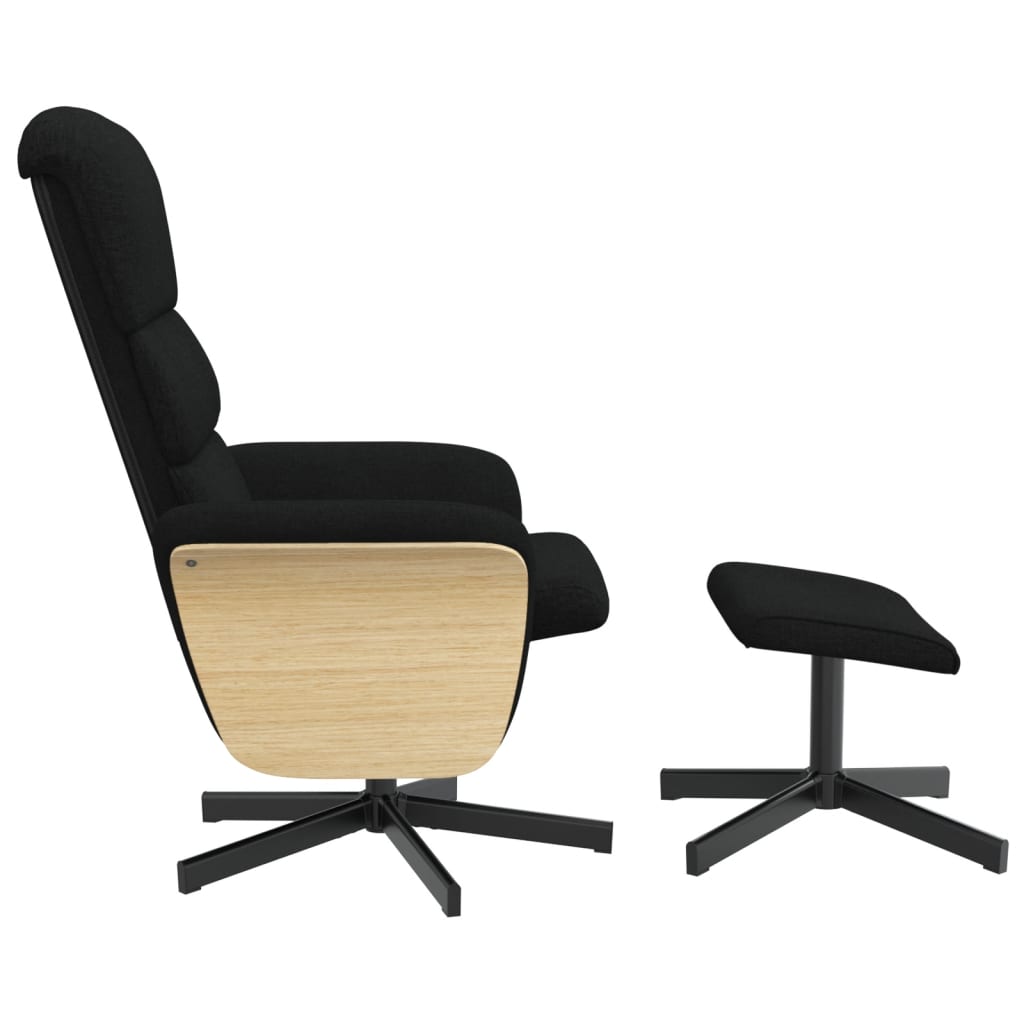 Fauteuil inclinable avec repose-pied noir tissu Fauteuils vidaXL   