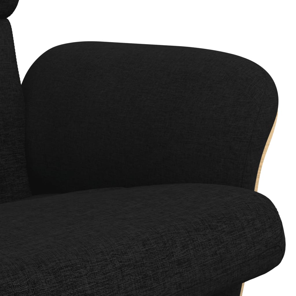 Fauteuil inclinable avec repose-pied noir tissu Fauteuils vidaXL   