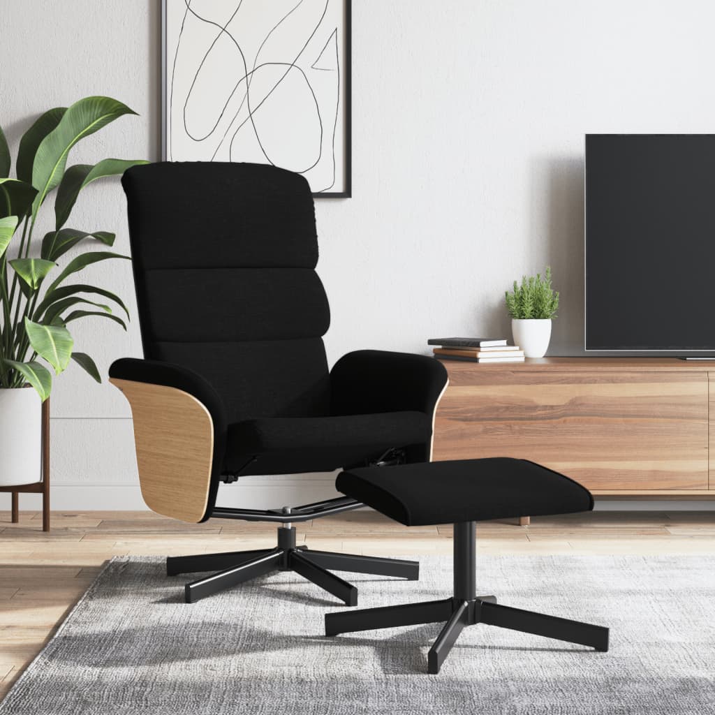 Fauteuil inclinable avec repose-pied noir tissu Fauteuils vidaXL   