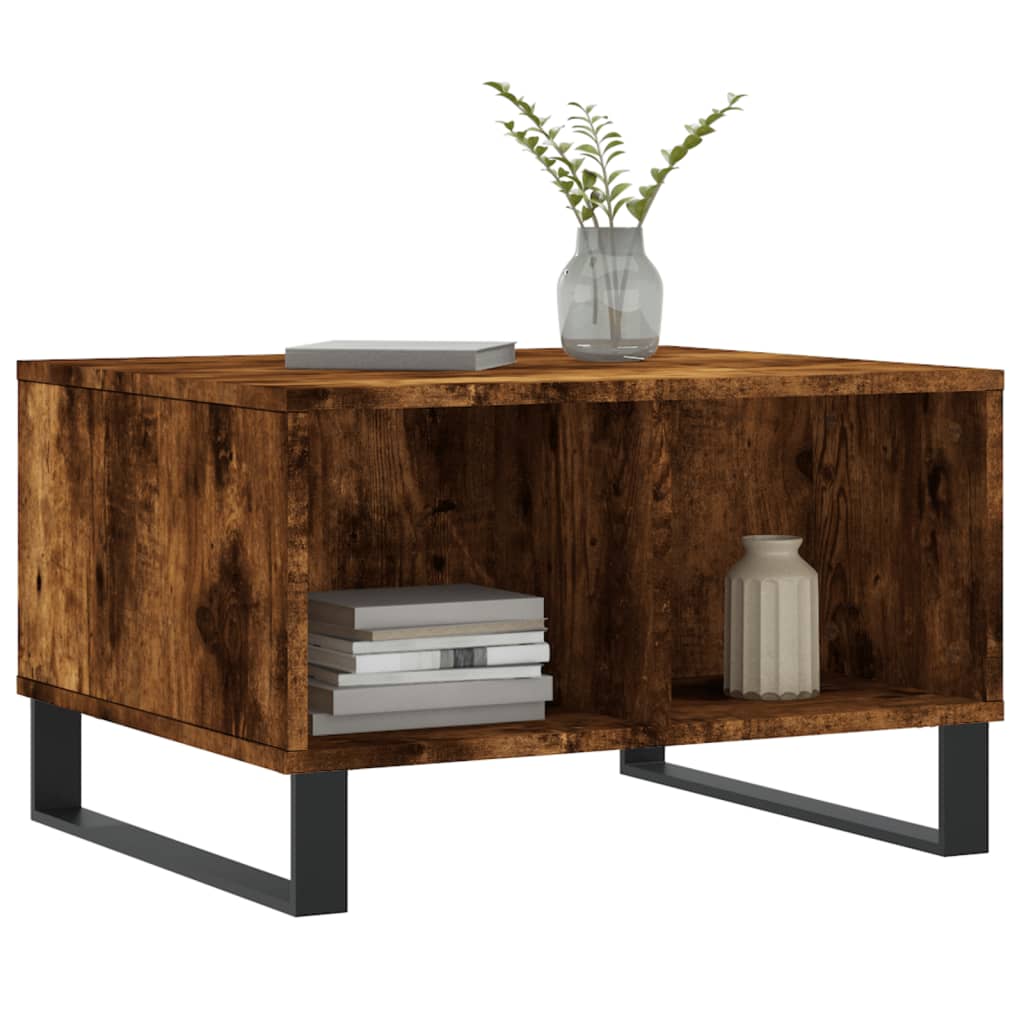 Table basse Chêne fumé 60x50x36,5 cm Bois d'ingénierie Tables basses vidaXL   