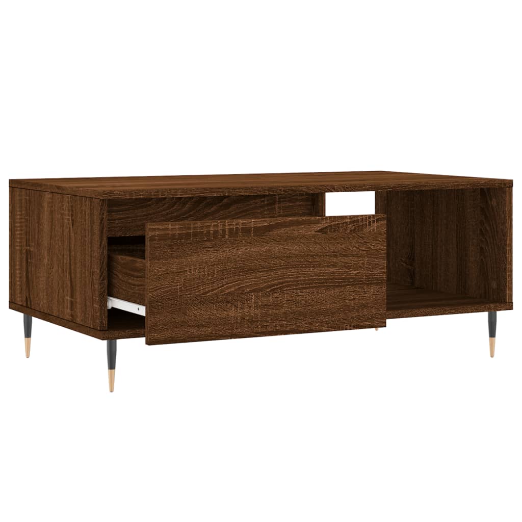 Table basse Chêne marron 90x50x36,5 cm Bois d'ingénierie Tables basses vidaXL   