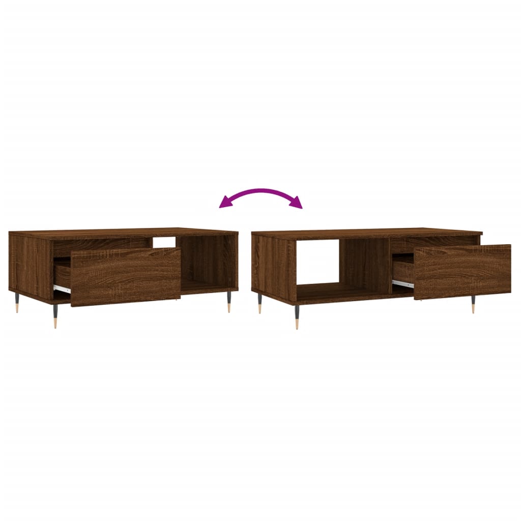Table basse Chêne marron 90x50x36,5 cm Bois d'ingénierie Tables basses vidaXL   