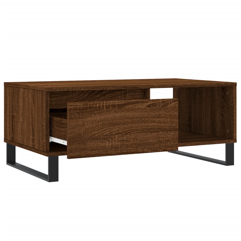 Table basse Chêne marron 90x50x36,5 cm Bois d'ingénierie Tables basses vidaXL   