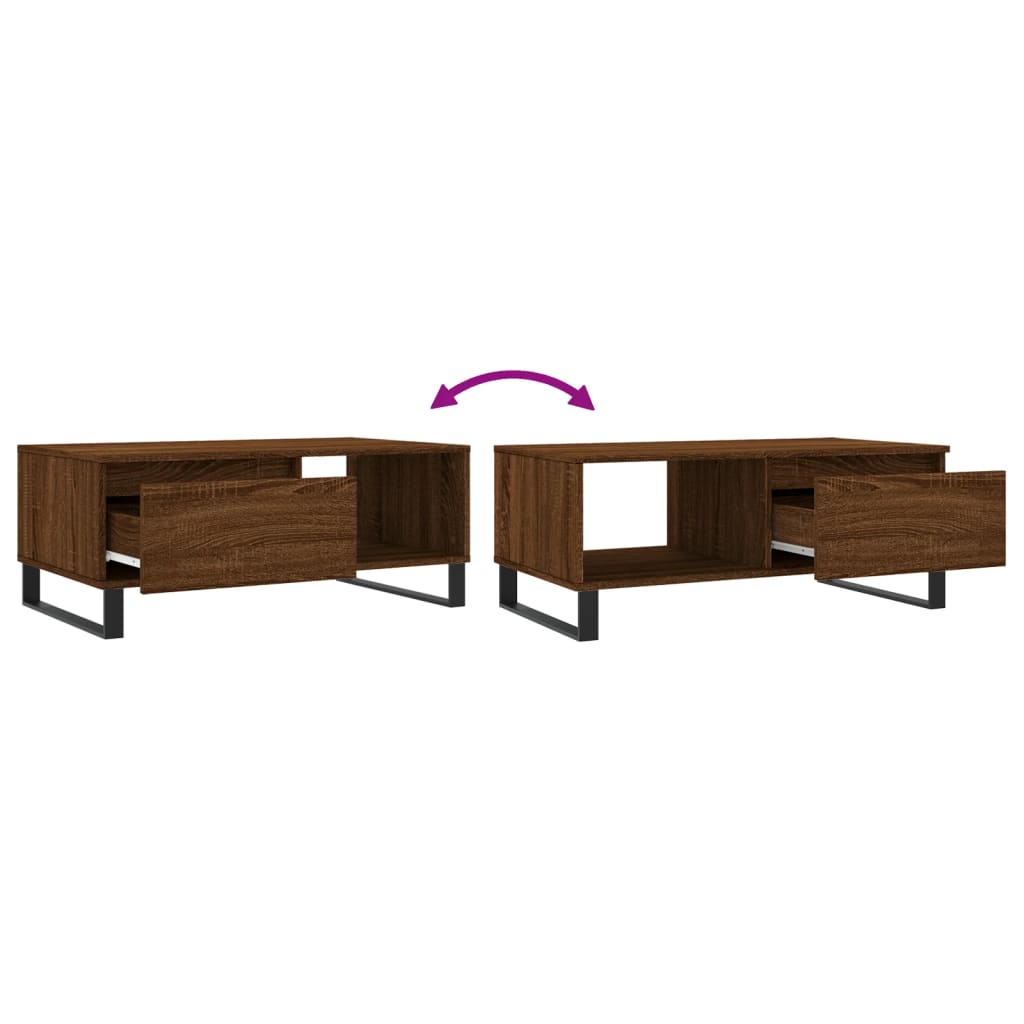 Table basse Chêne marron 90x50x36,5 cm Bois d'ingénierie Tables basses vidaXL   