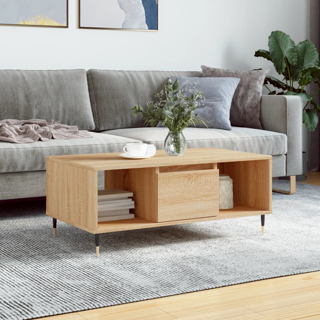 Table basse Chêne sonoma 90x50x36,5 cm Bois d'ingénierie Tables basses vidaXL   