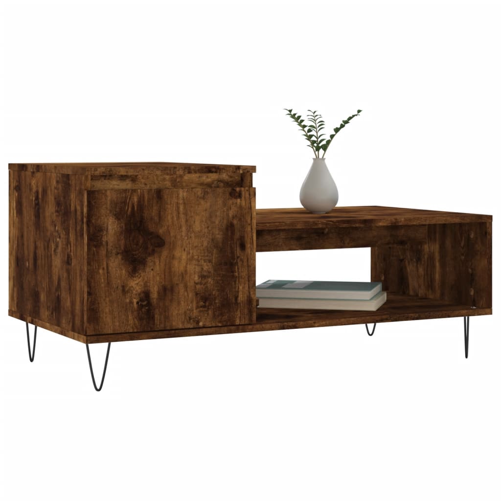 Table basse Chêne fumé 100x50x45 cm Bois d'ingénierie Tables basses vidaXL   