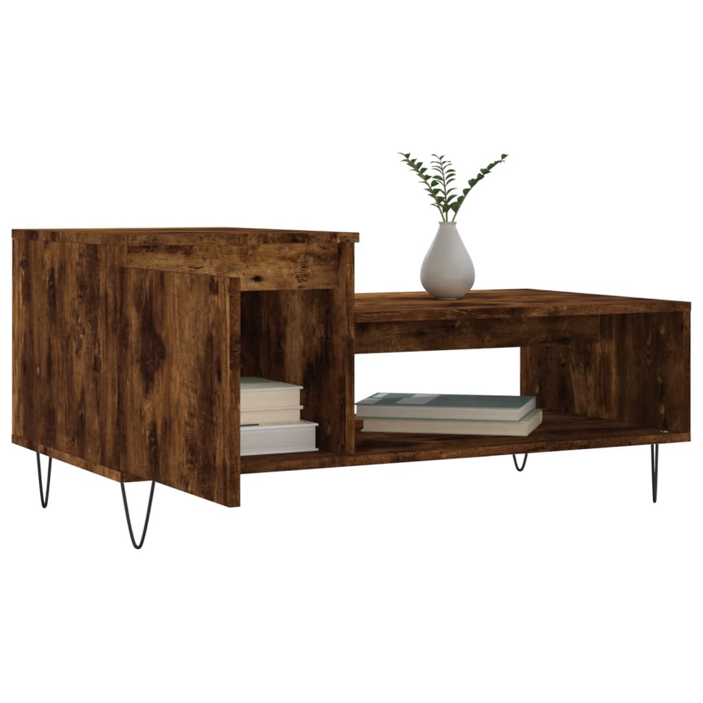 Table basse Chêne fumé 100x50x45 cm Bois d'ingénierie Tables basses vidaXL   