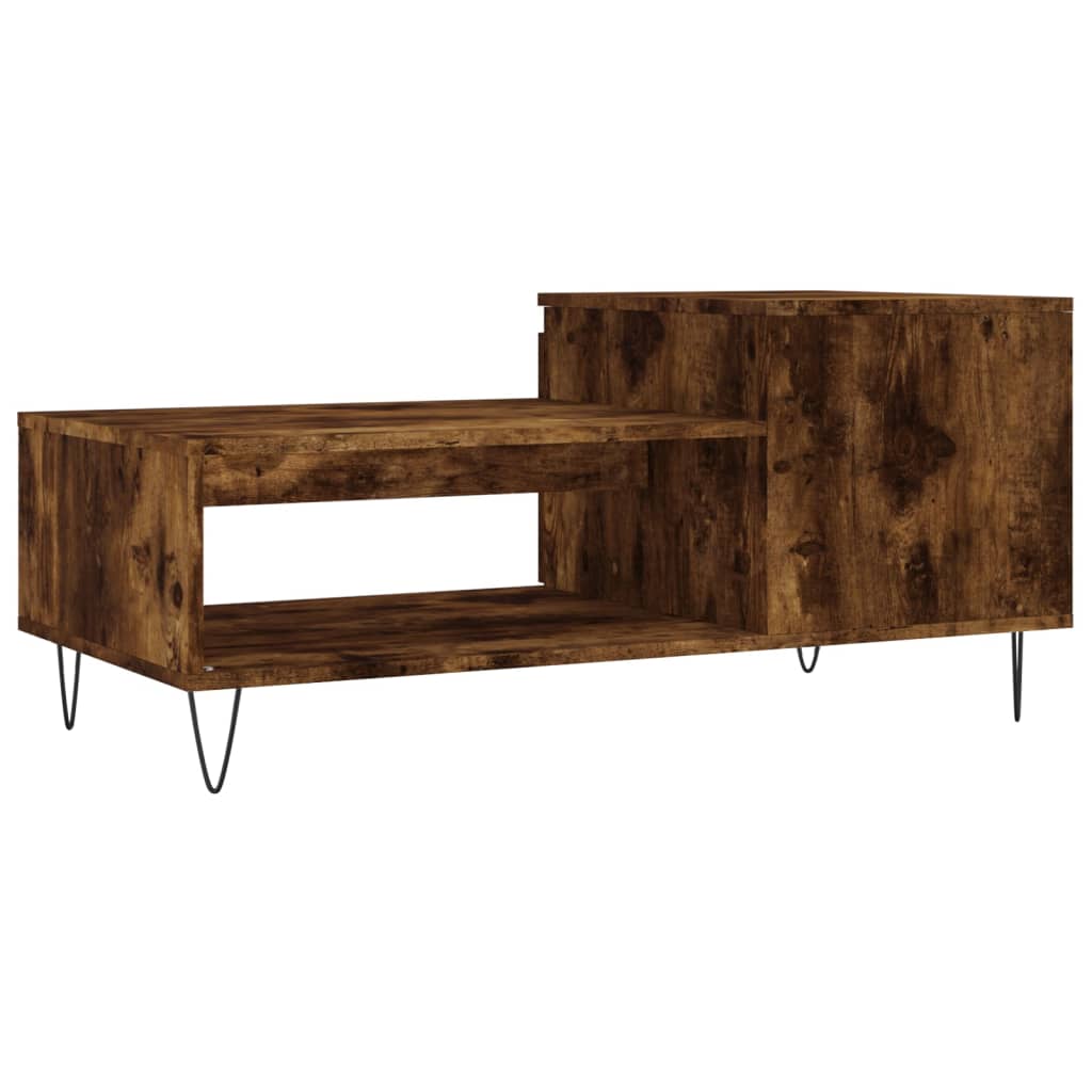 Table basse Chêne fumé 100x50x45 cm Bois d'ingénierie Tables basses vidaXL   