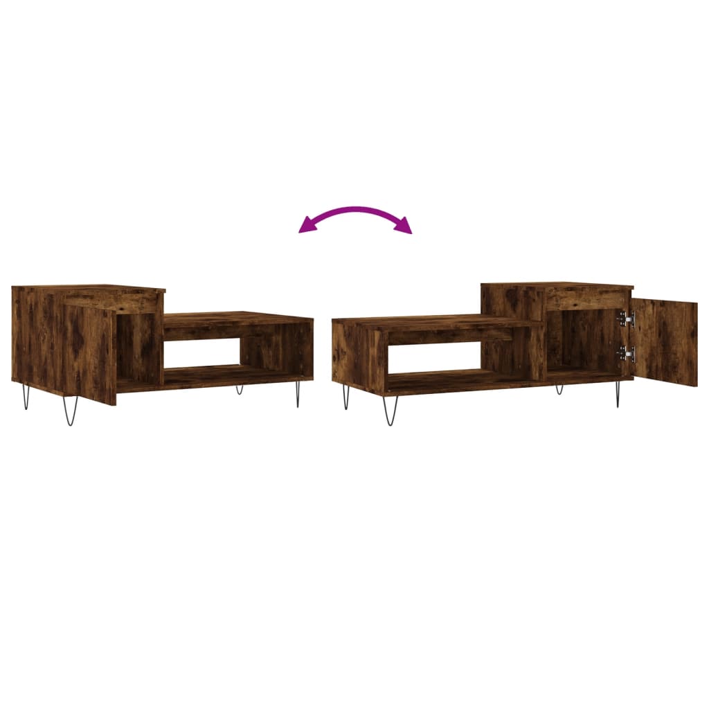Table basse Chêne fumé 100x50x45 cm Bois d'ingénierie Tables basses vidaXL   