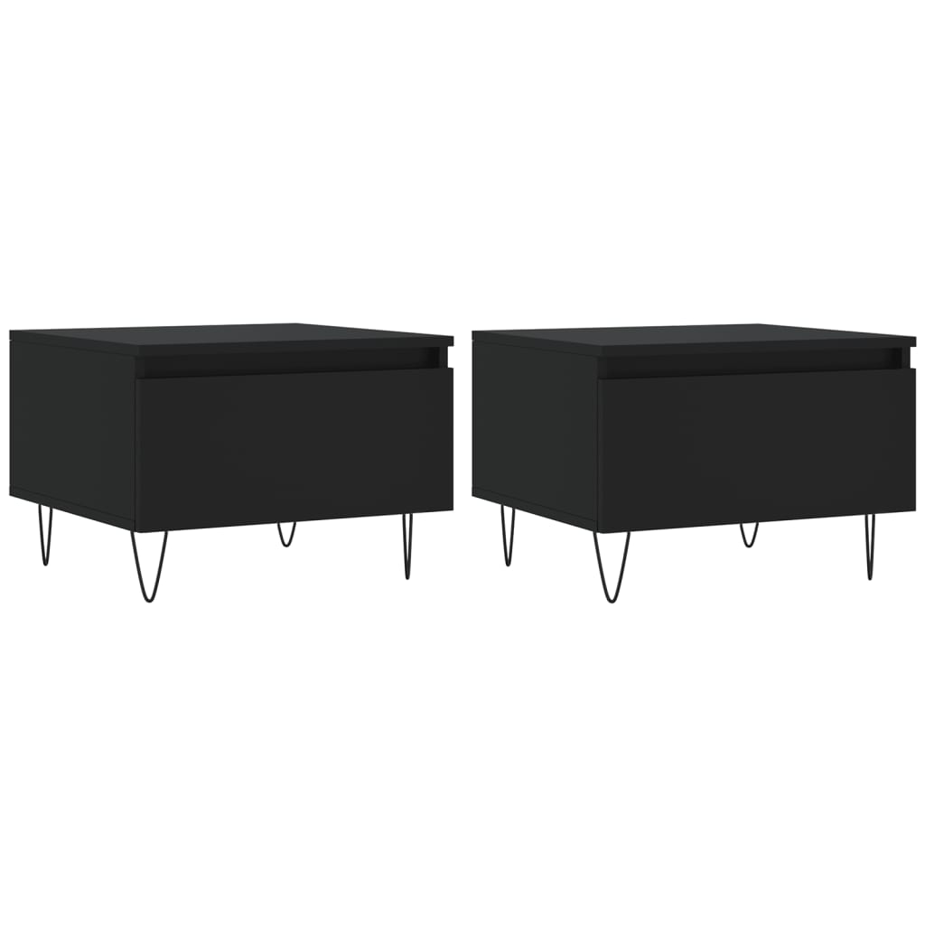 Tables basses 2 pcs noir 50x46x35 cm bois d'ingénierie Tables basses vidaXL   