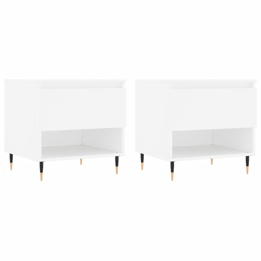 Tables basses 2 pcs blanc 50x46x50 cm bois d'ingénierie Tables basses vidaXL   