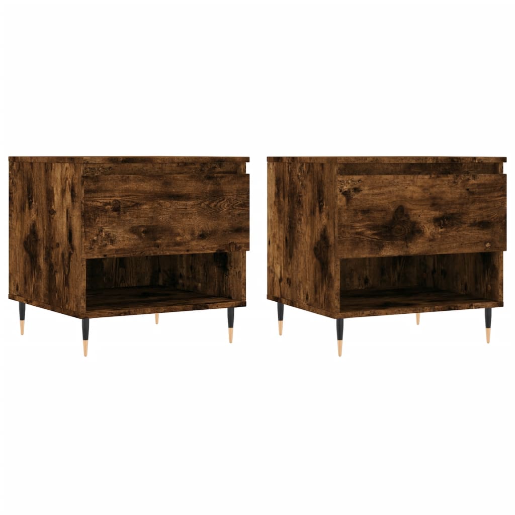 Tables basses 2 pcs chêne fumé 50x46x50 cm bois d'ingénierie Tables basses vidaXL   