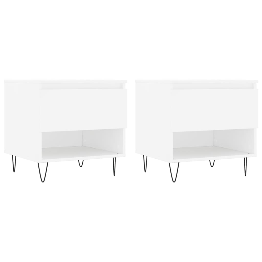 Tables basses 2 pcs blanc 50x46x50 cm bois d'ingénierie Tables basses vidaXL   