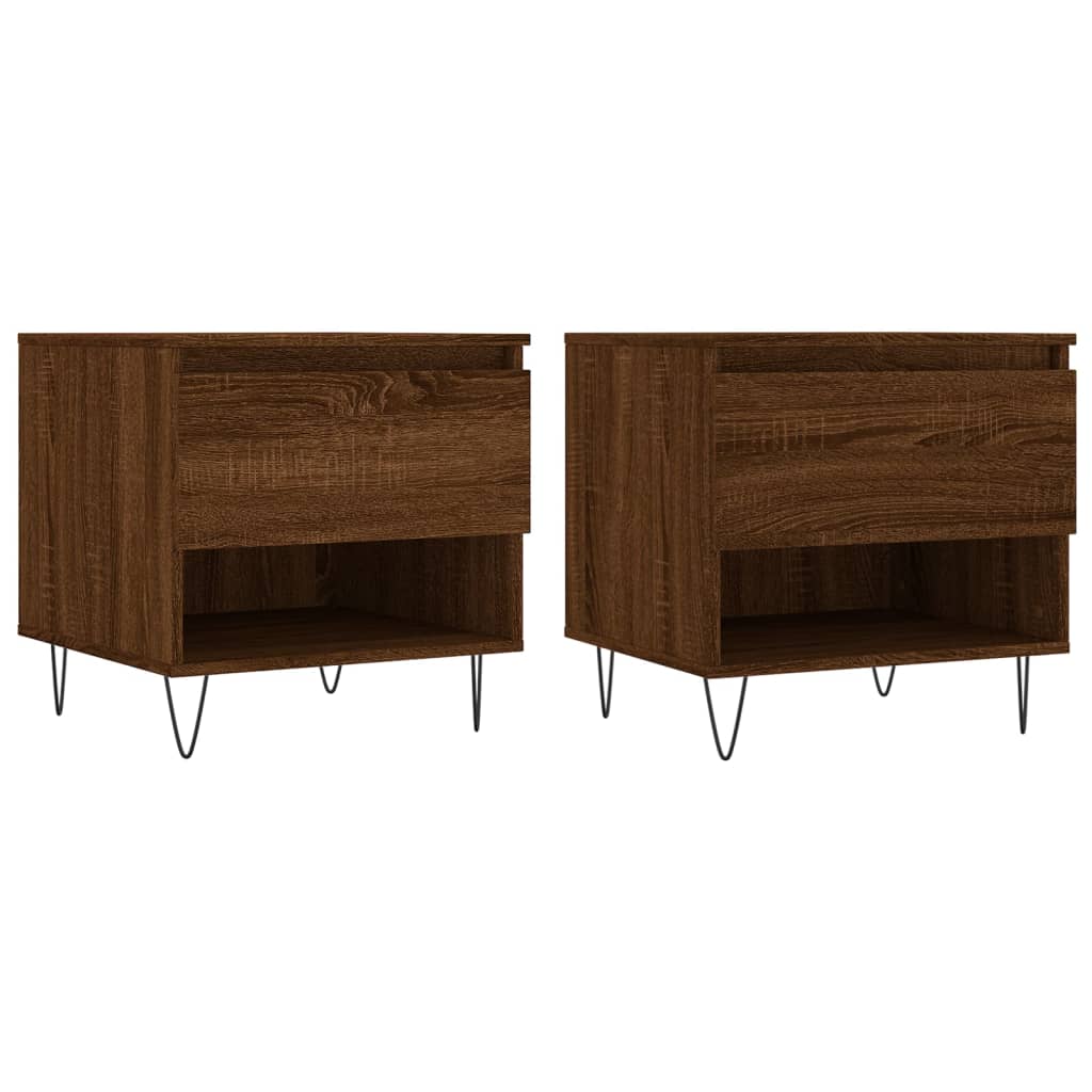 Tables basses 2 pcs chêne marron 50x46x50 cm bois d'ingénierie Tables basses vidaXL   
