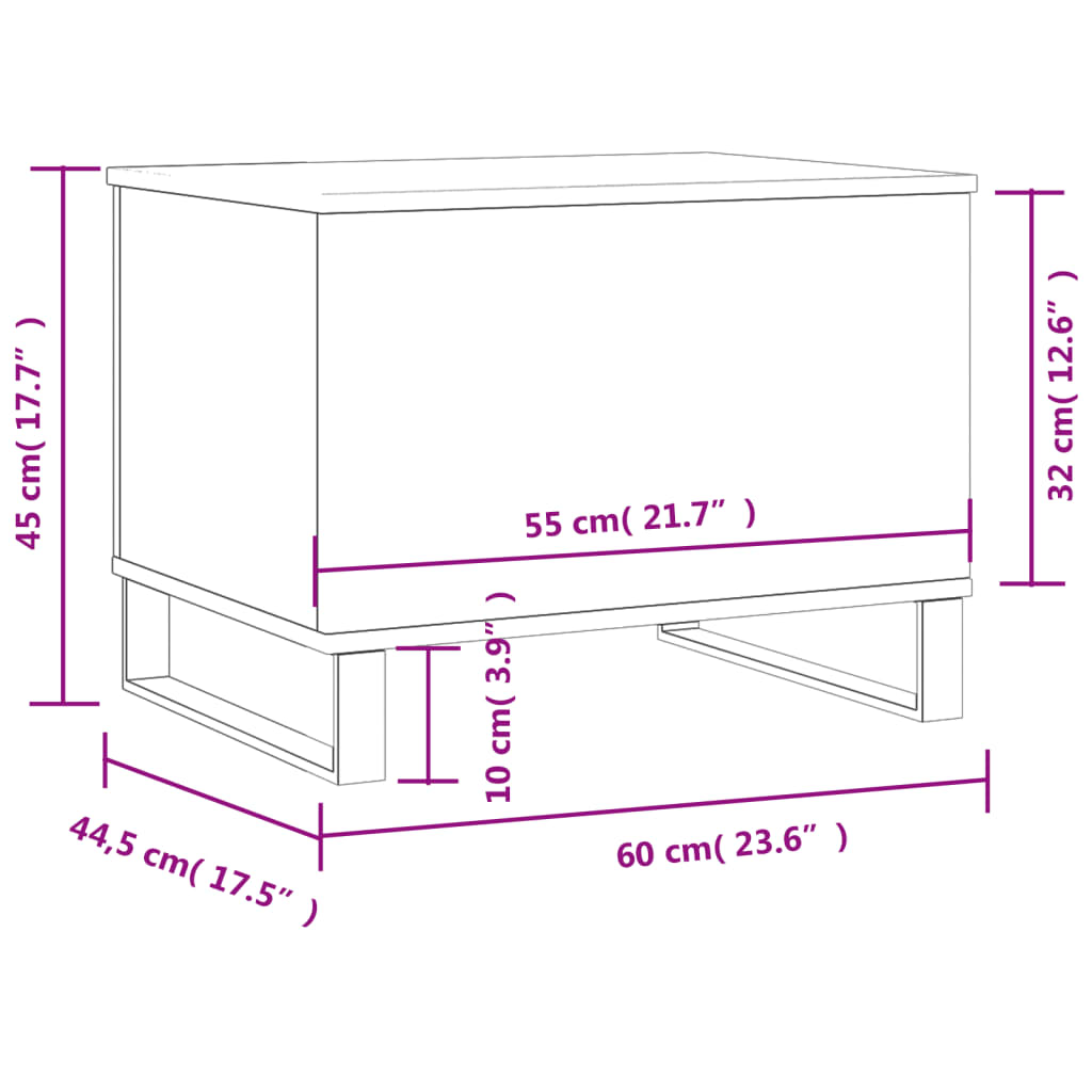 Table basse Noir 60x44,5x45 cm Bois d'ingénierie Tables basses vidaXL   