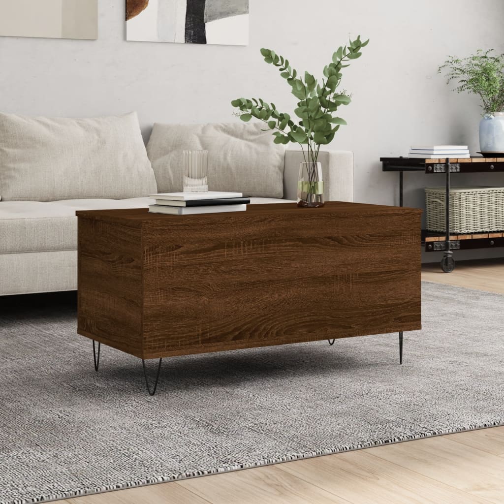 Table basse Chêne marron 90x44,5x45 cm Bois d'ingénierie Tables basses vidaXL   
