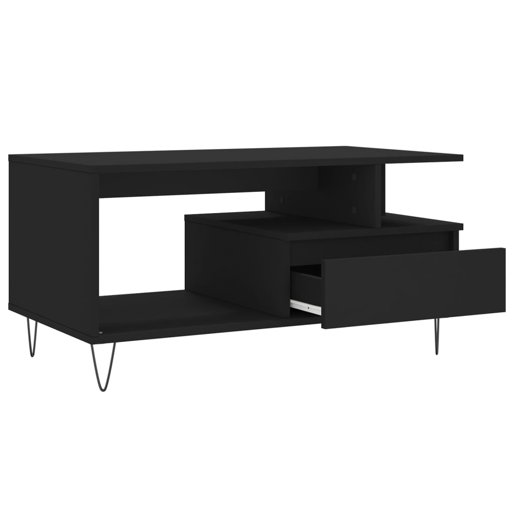 Table basse Noir 90x49x45 cm Bois d'ingénierie Tables basses vidaXL   