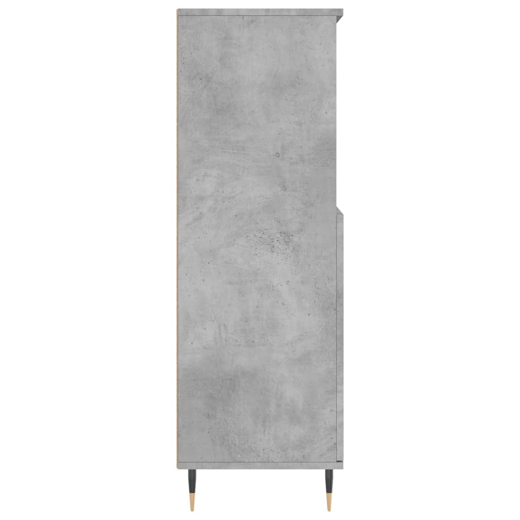 Buffet haut Gris béton 60x36x110 cm Bois d'ingénierie Buffets & bahuts vidaXL   