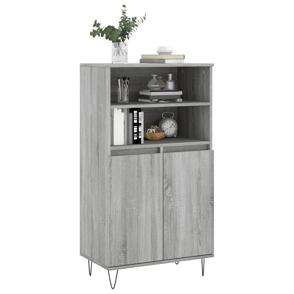 Buffet haut Sonoma gris 60x36x110 cm Bois d'ingénierie Buffets & bahuts vidaXL   