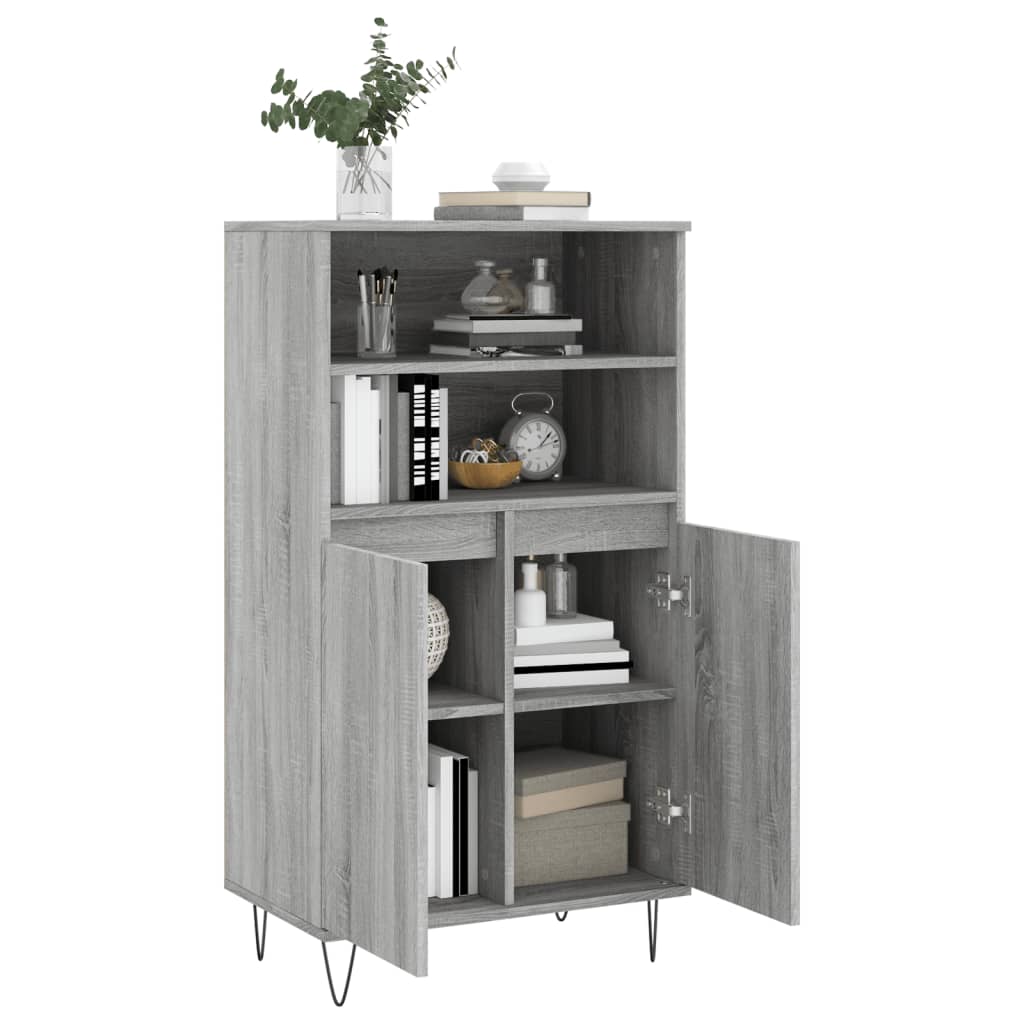 Buffet haut Sonoma gris 60x36x110 cm Bois d'ingénierie Buffets & bahuts vidaXL   