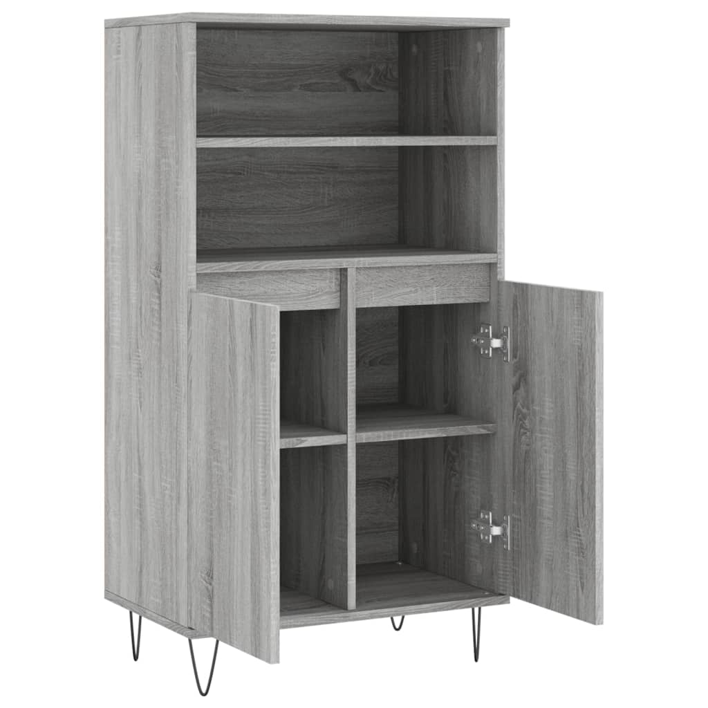 Buffet haut Sonoma gris 60x36x110 cm Bois d'ingénierie Buffets & bahuts vidaXL   