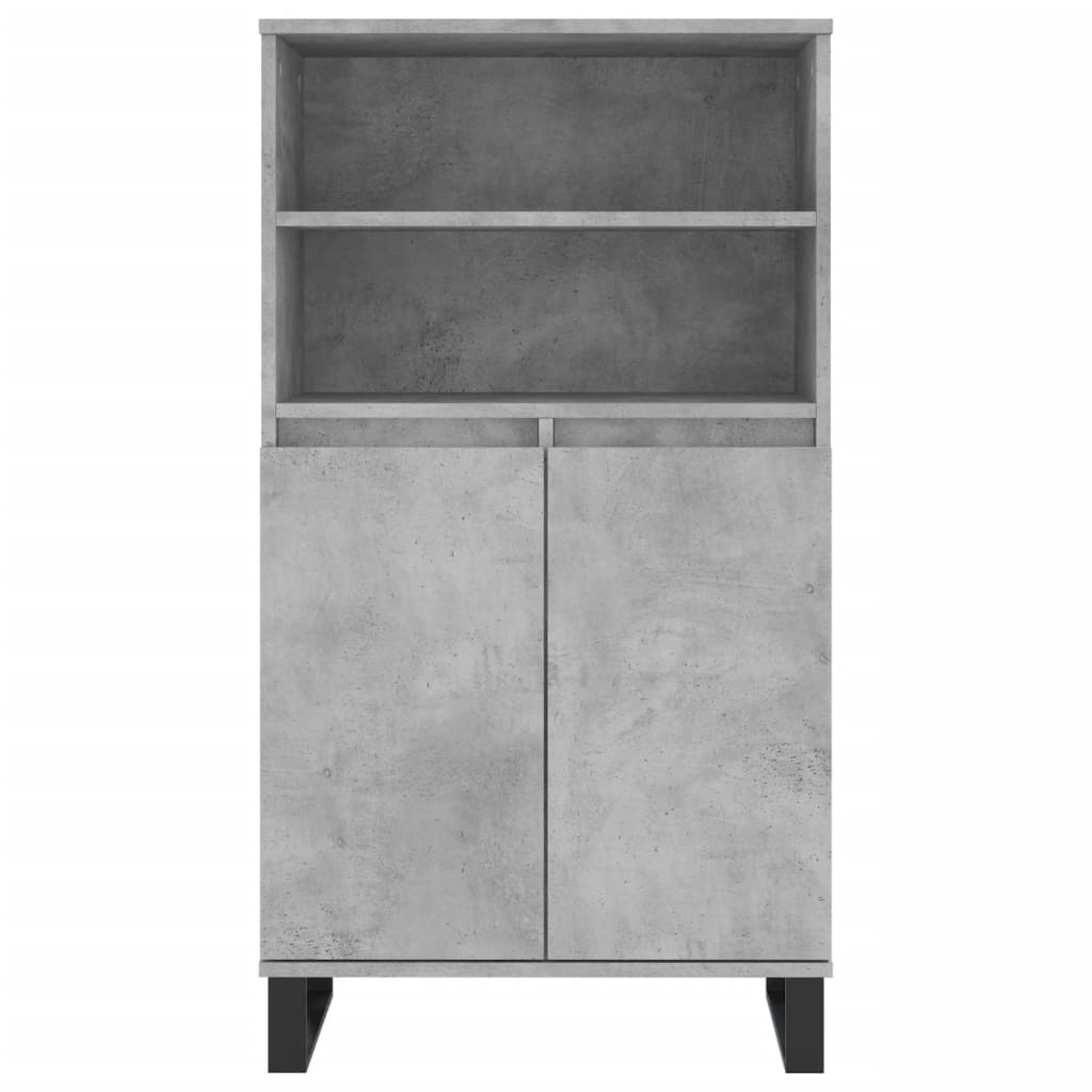 Buffet haut Gris béton 60x36x110 cm Bois d'ingénierie Buffets & bahuts vidaXL   
